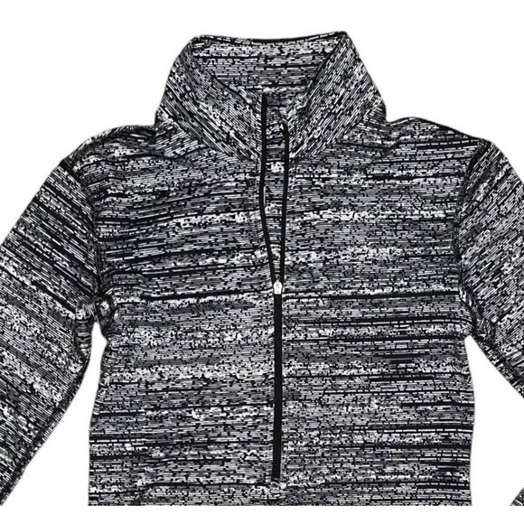 Nike Long Sleeve Active Top Womens XS High Neck Black White Half Zip Dri Fit - Picture 2 of 8